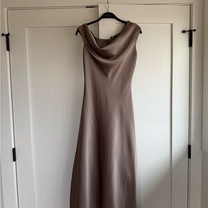 Amsale Taupe Maxi Dress